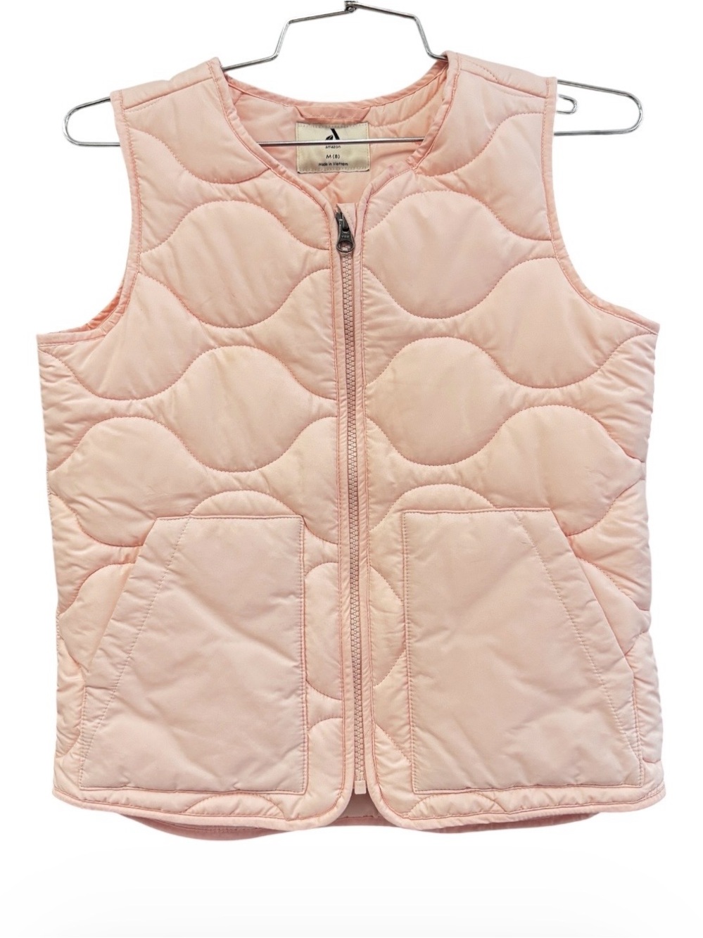 Amazon Girls' Lightweight Quilted Vest - Blush Pink Medium (8)